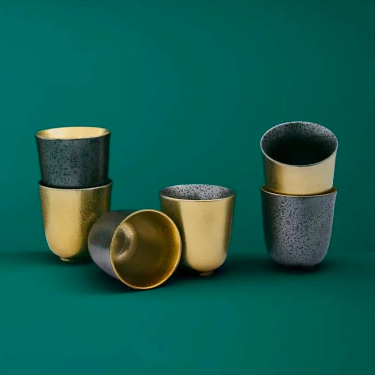 Ceylon cups black/gold 150 ml