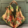 Italian Print Scarf Bag with hand-carved wooden handle - LARGE