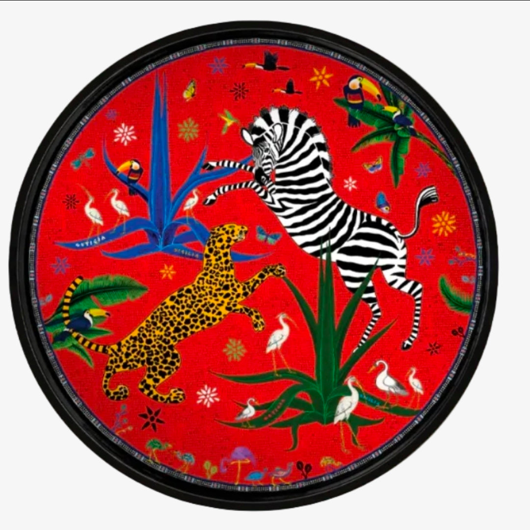 Tray Jungle Red (40x40cm)