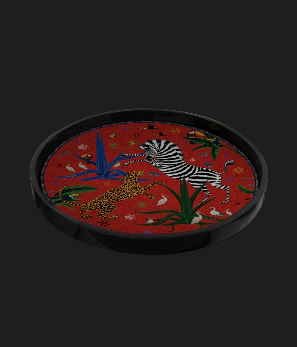 Tray Jungle Red (40x40cm)