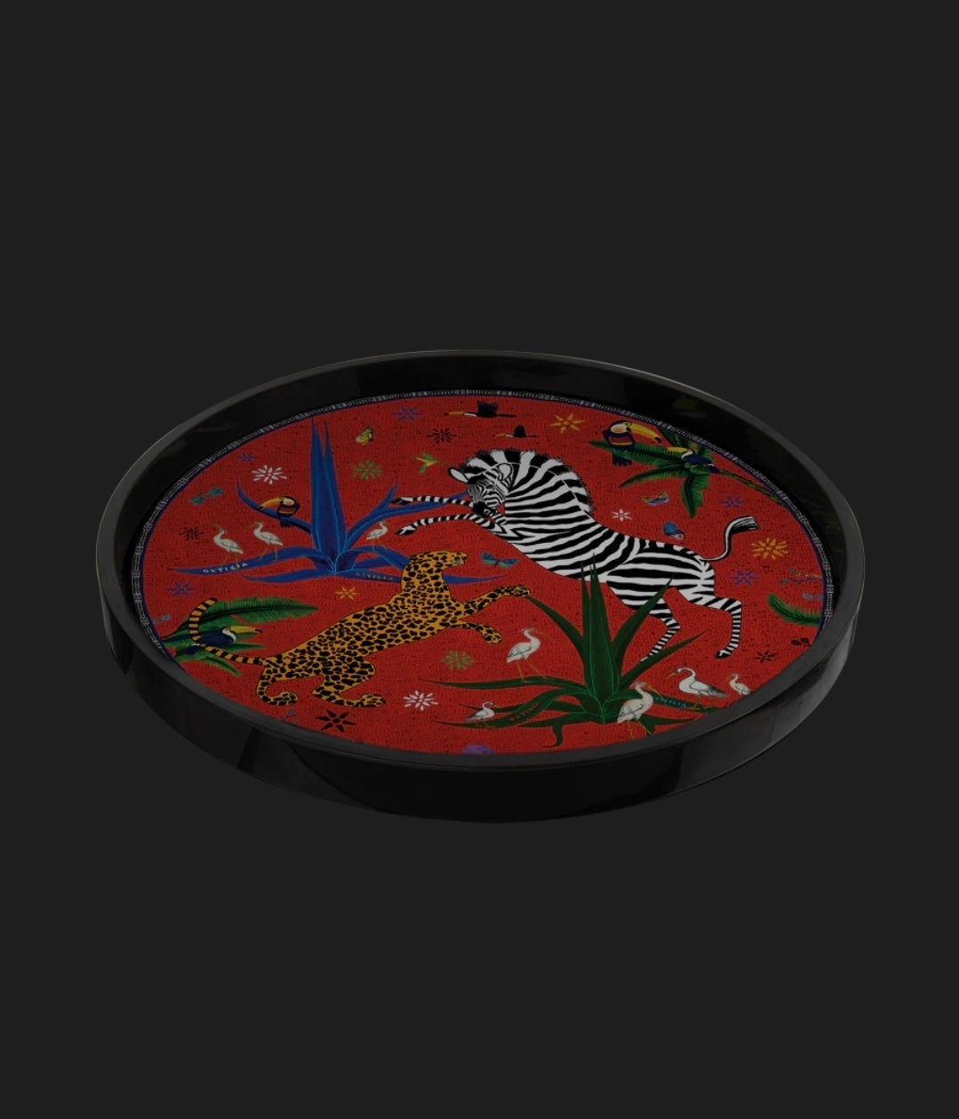 Tray Jungle Red (40x40cm)