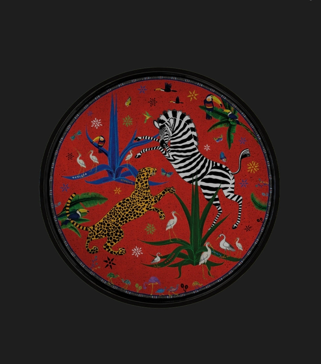 Tray Jungle Red (40x40cm)
